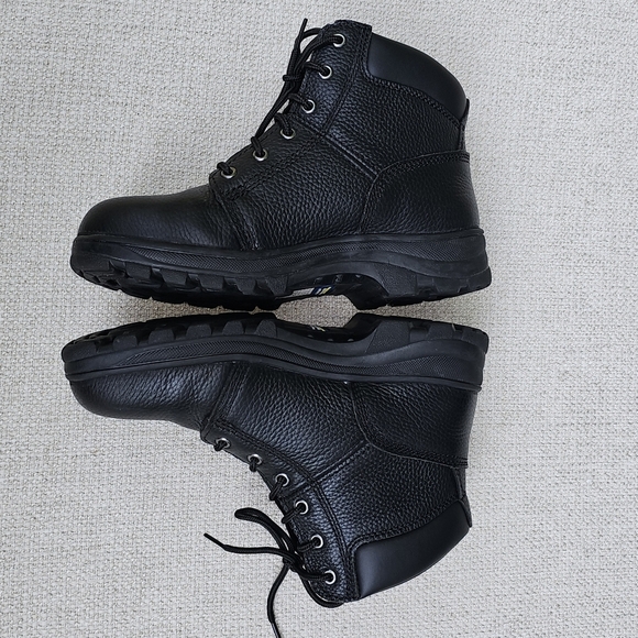 Sketchers Relaxed Fit Black Leather Workboots Size 9 - Picture 4 of 12